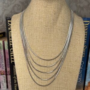 Elegant Silver Multi-Layer Necklace